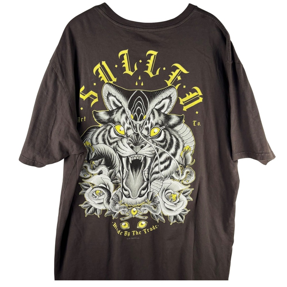 Sullen Art Collective Tom Haubrick Tiger T-Shirt Mens 2XL Gray Buckle Exclusive